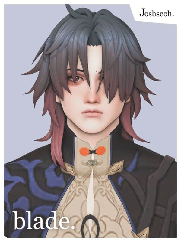 male sim with multi layered hair with two tones