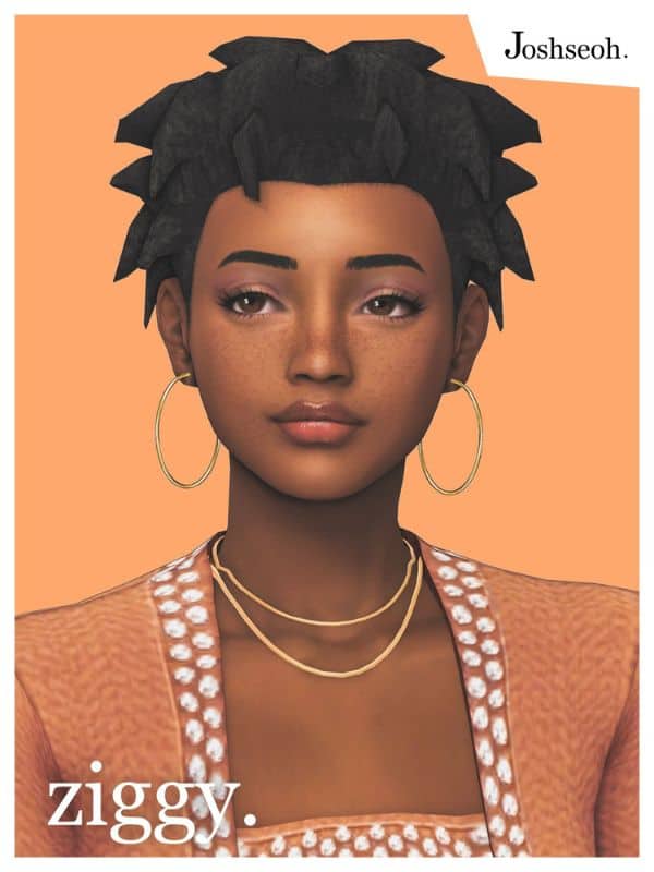 black female sim with thick twists