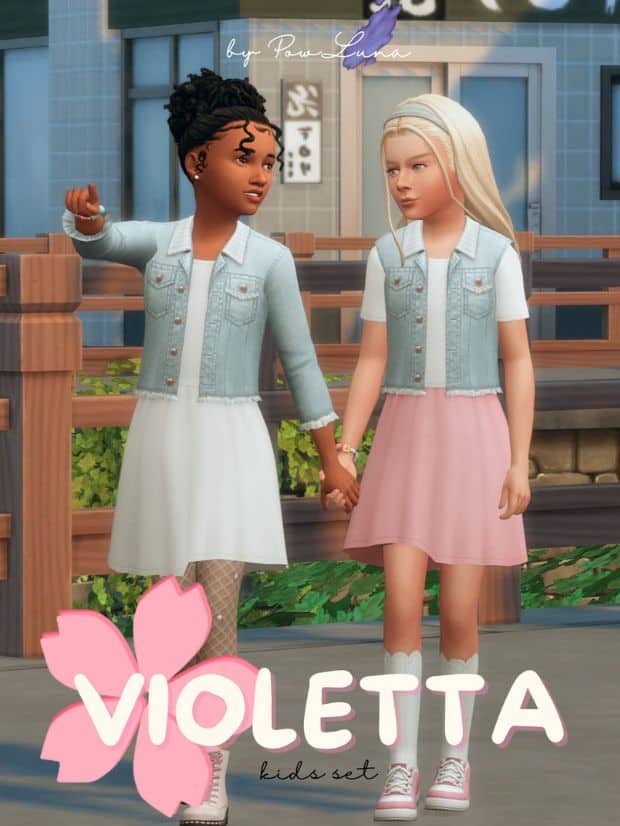 two female kids dressed in styled outfits