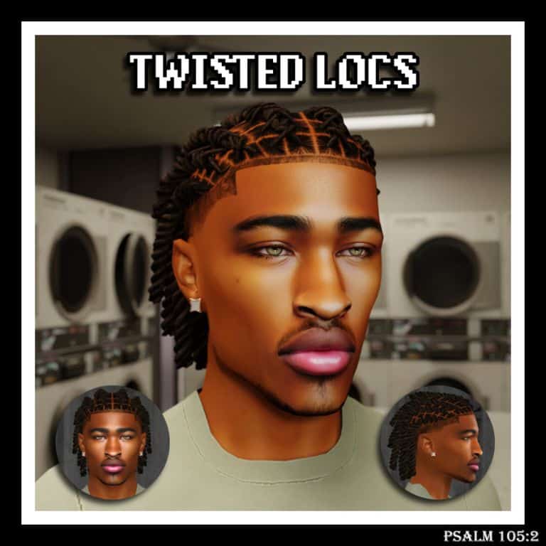 black male sim with twisted locs