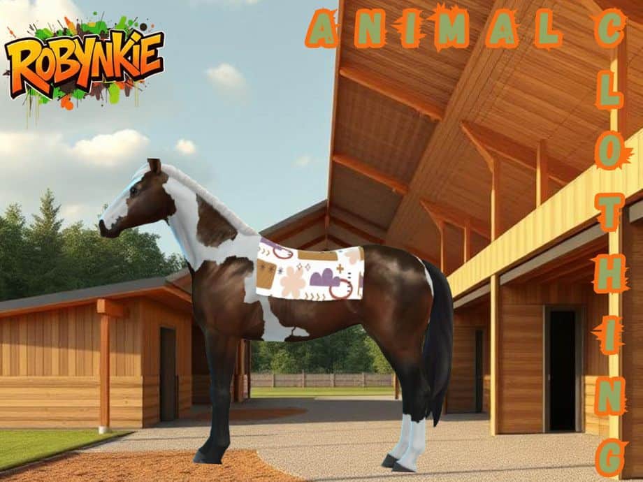 a standing hose wearing a saddle blanket