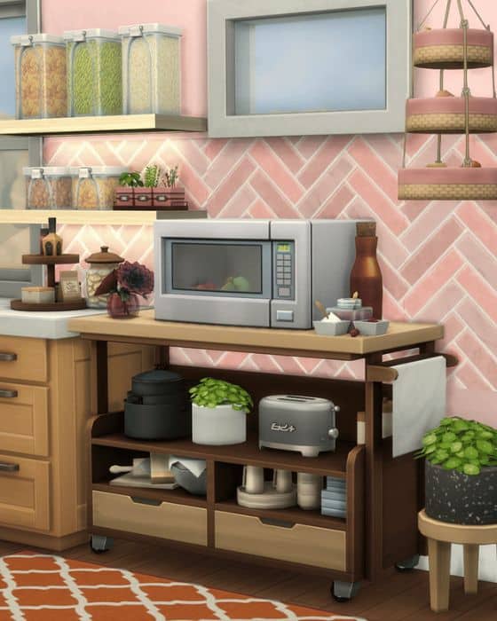 a culinary caddy with different appliances and kitchen pieces on it