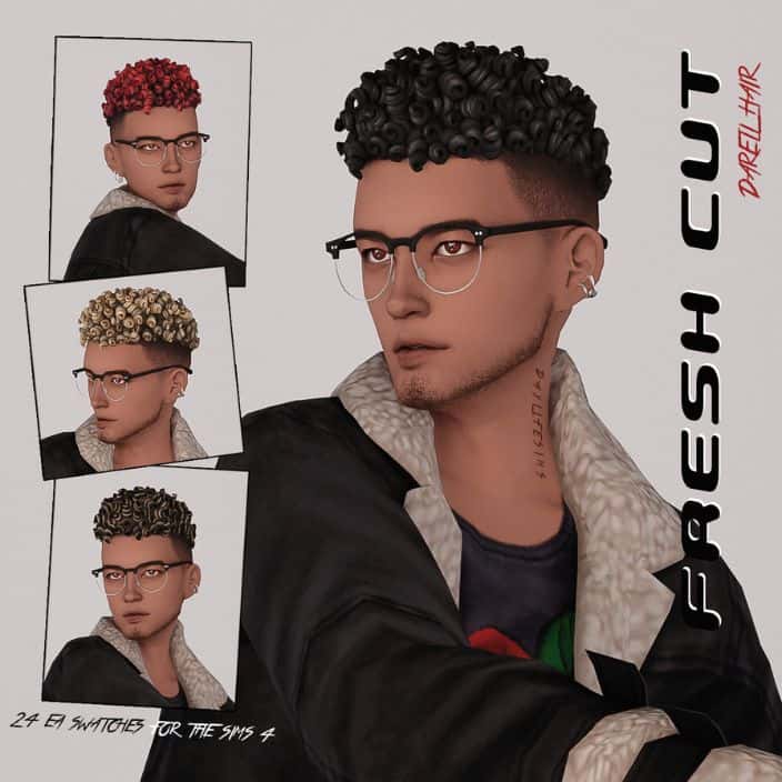 male sims with short, tight curls with a undercut