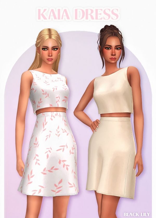 sims wearing two piece outfits (top and skirt)