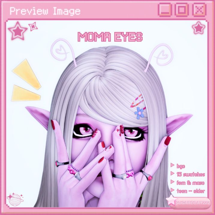female sims with watery round eyes