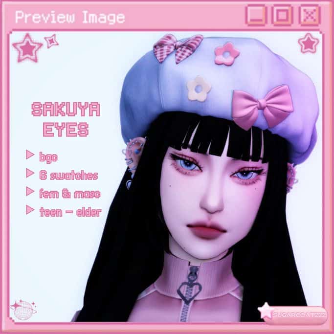 female sims with stunning blue eyes