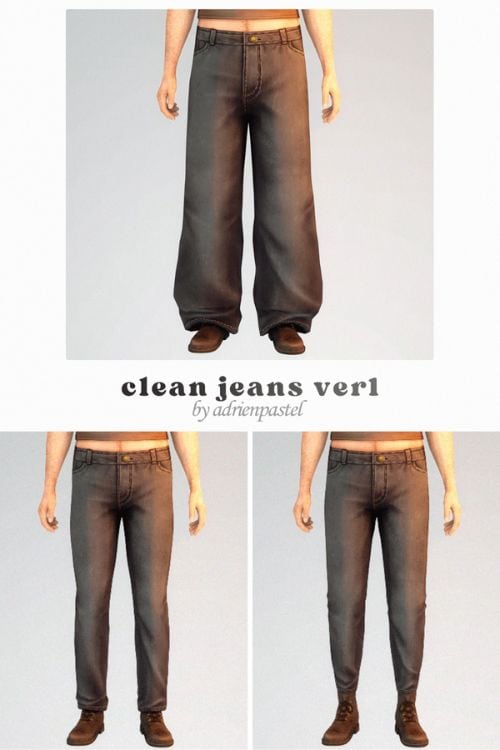collage of three styles of male jeans