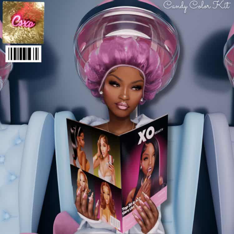 black female sitting her under a professional dryer