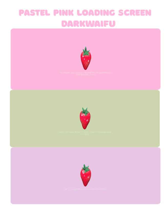 three loading screens with strawberry plumbobs