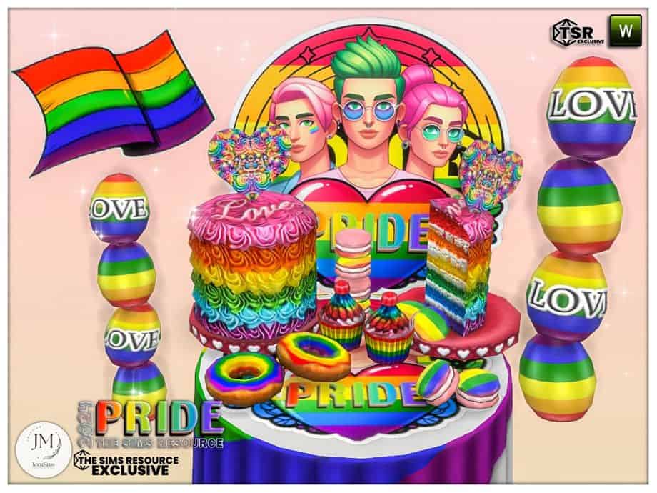 collage of pride party items
