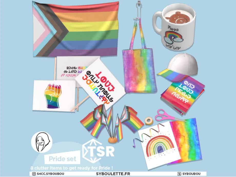 mix of pride flag items