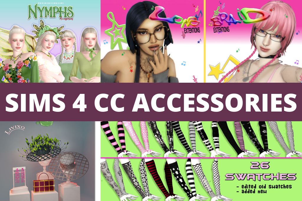 sims 4 cc accessories collage