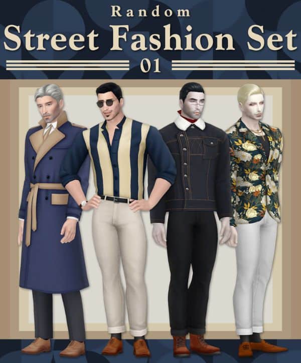 male sims dressed in stylish clothing