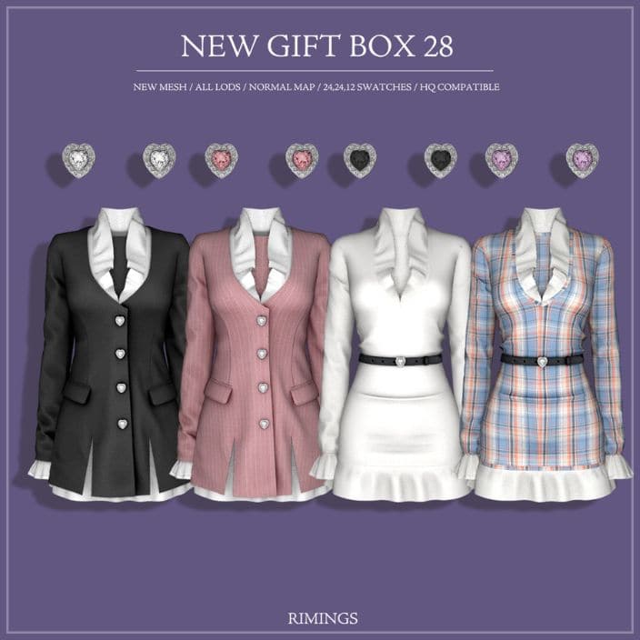 mixed suit dresses with heart earrings