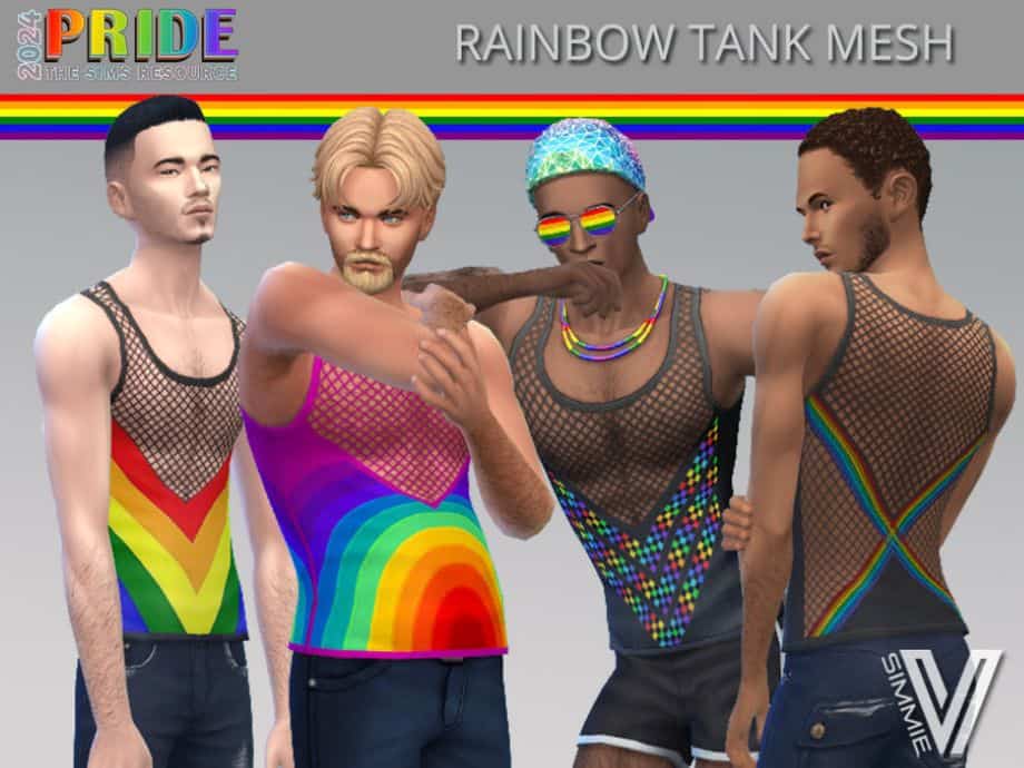 male sims wearing in mesh tank tops