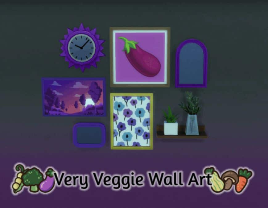 eggplant themed wall art
