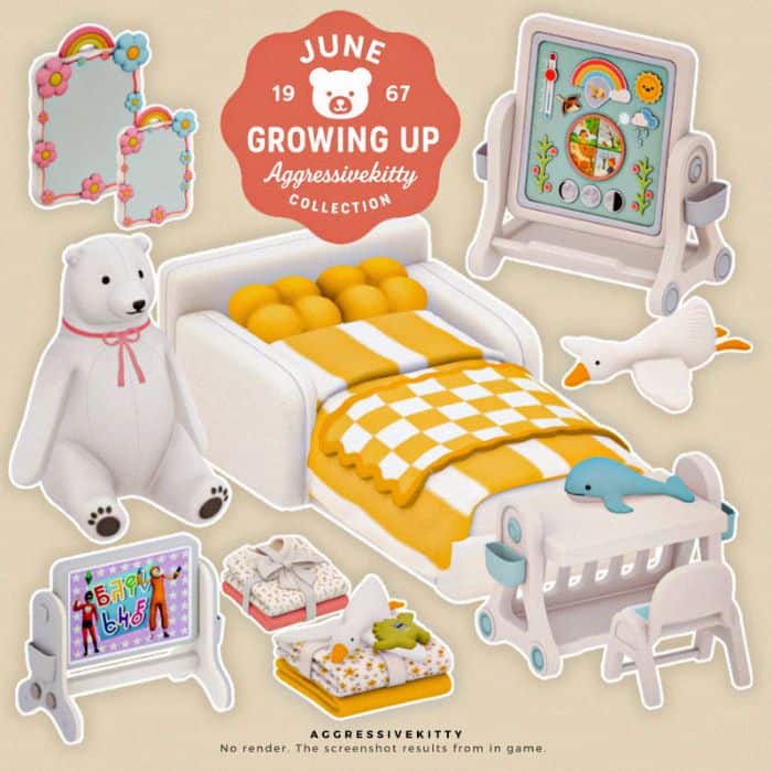 collage of mixed bedroom and decor pieces for toddlers or kids
