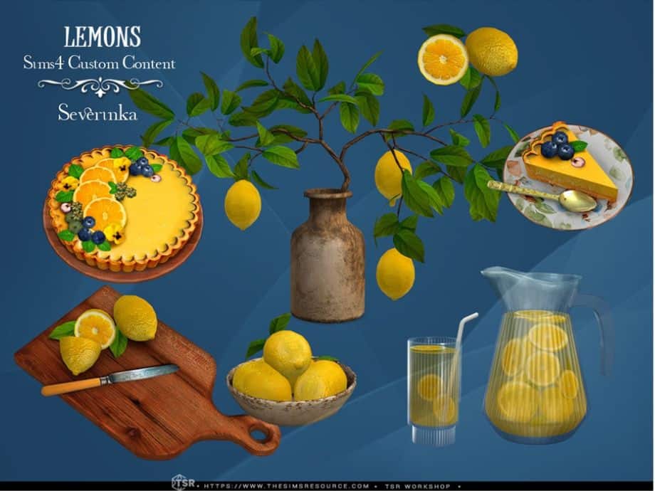 collage of lemon themed decor pieces