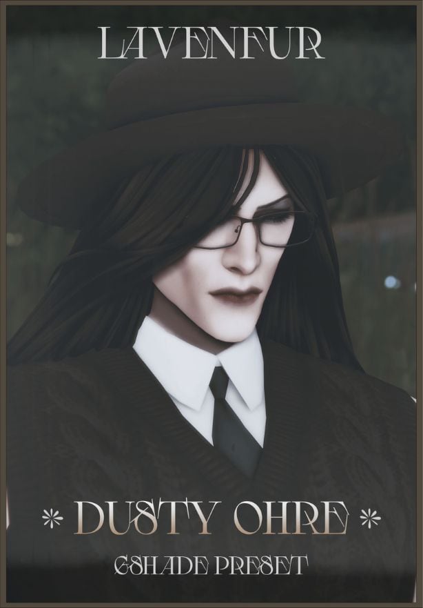 moody, mysterious sim dressed in dark clothing