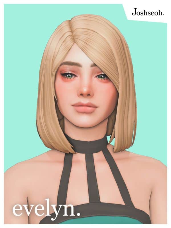 female blond sim with a side part hair bob