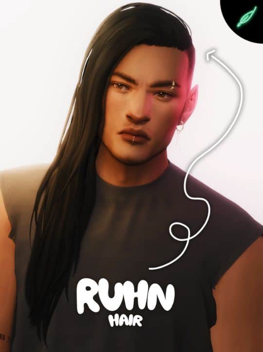 male sim with long smooth hair