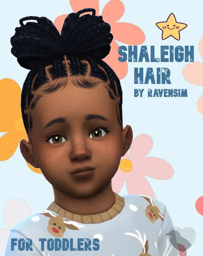 black female toddler with a double bun updo