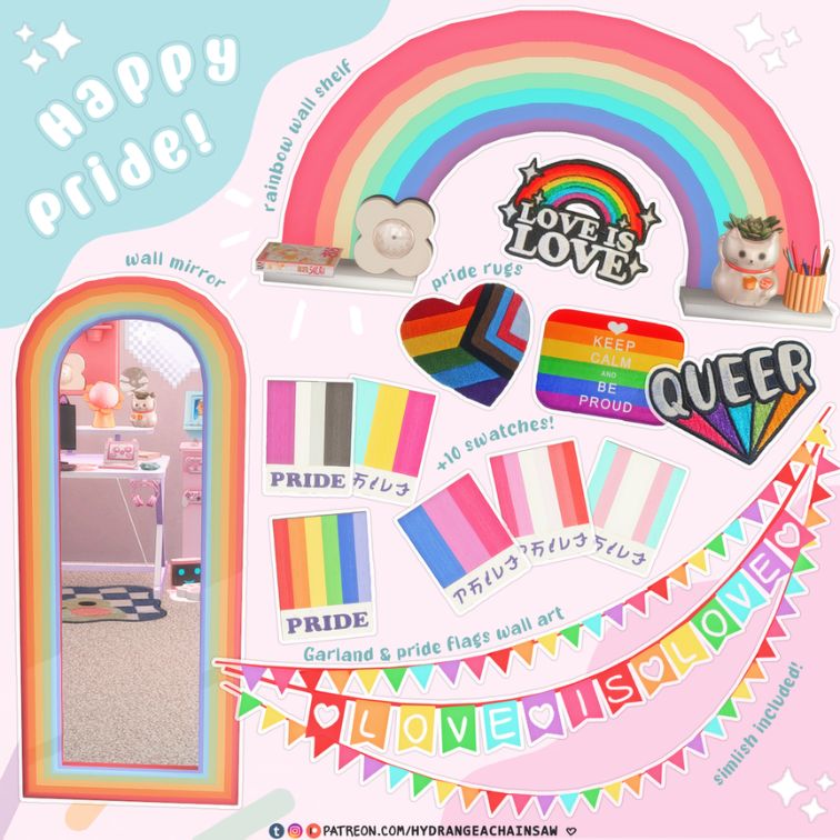 collage of mixed pride custom content pieces