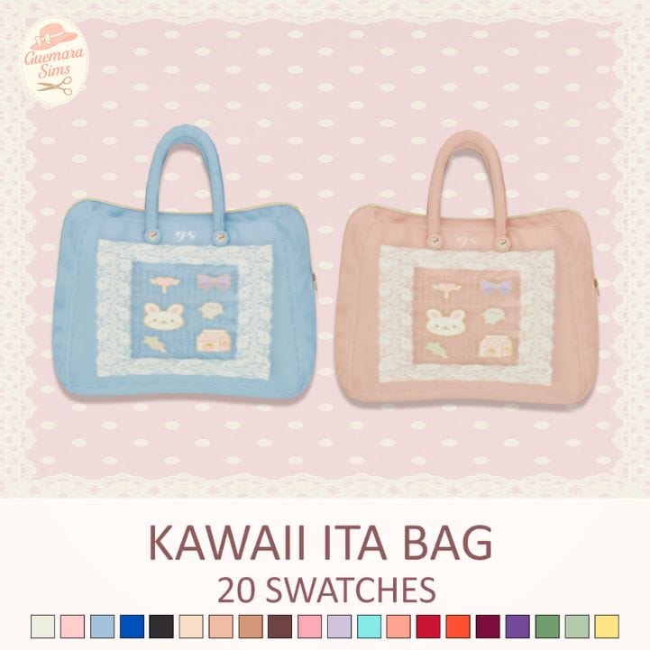 two Kawaii ITA-style bags in blue and peach color