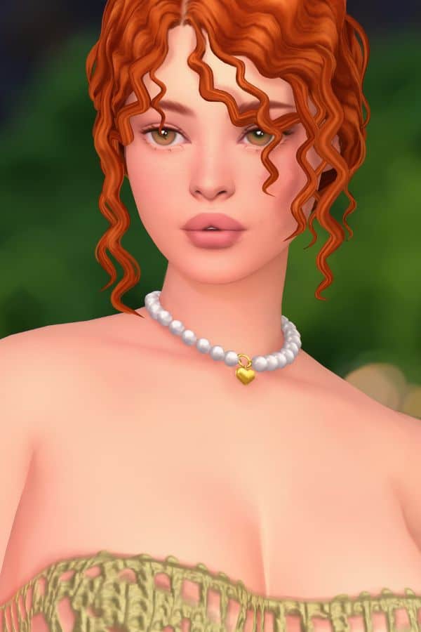 redhead female sim with smooth, clear skin