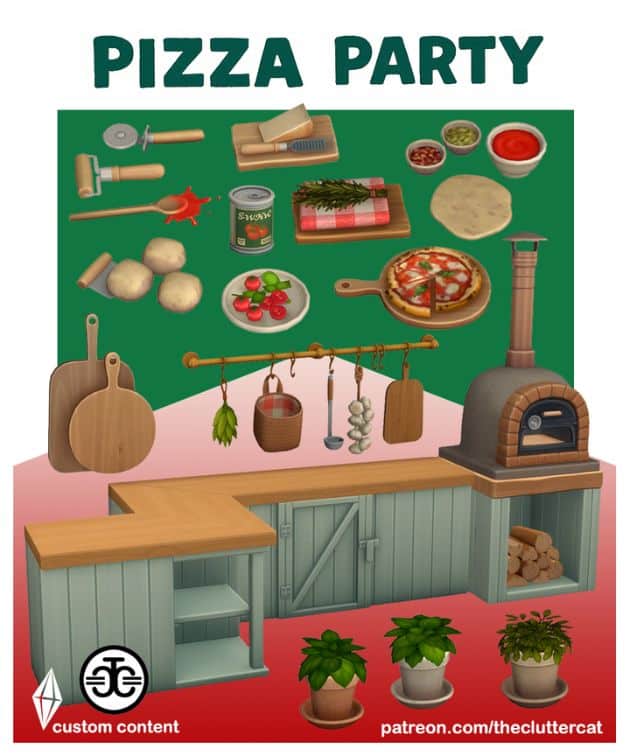 pizza party sims 4 collage
