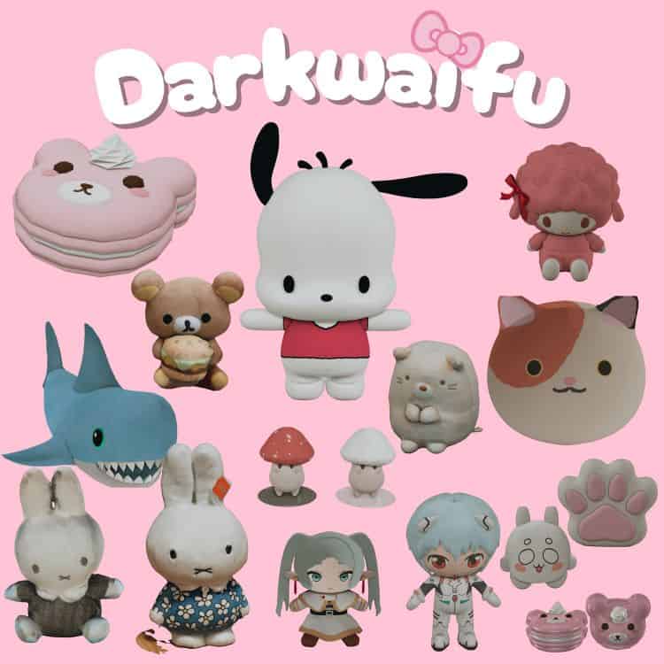 collage of mixed plushie designs