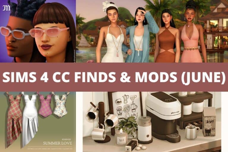 sims 4 cc finds and mods for June collage