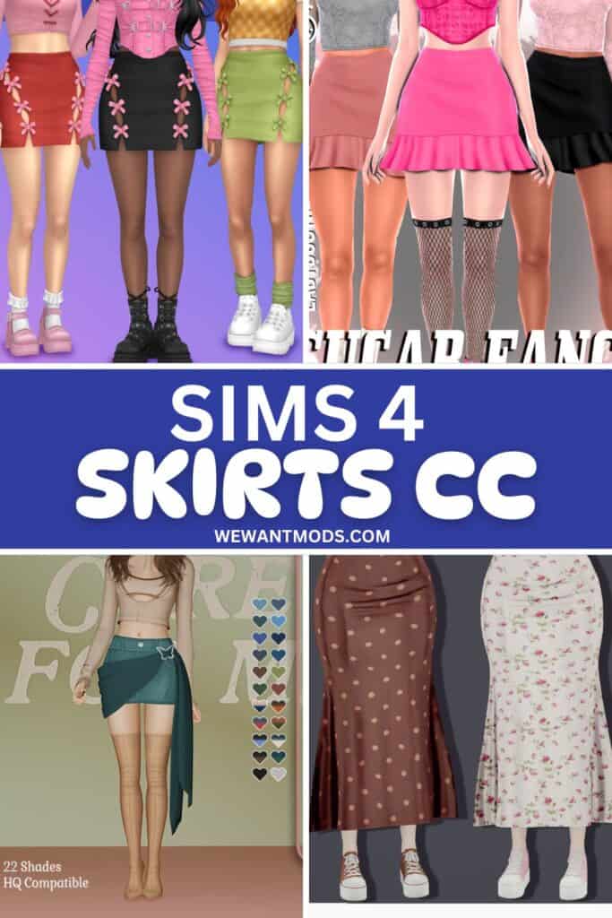 sims 4 skirts cc Pinterest pin