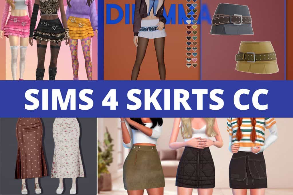 sims 4 skirts cc collage