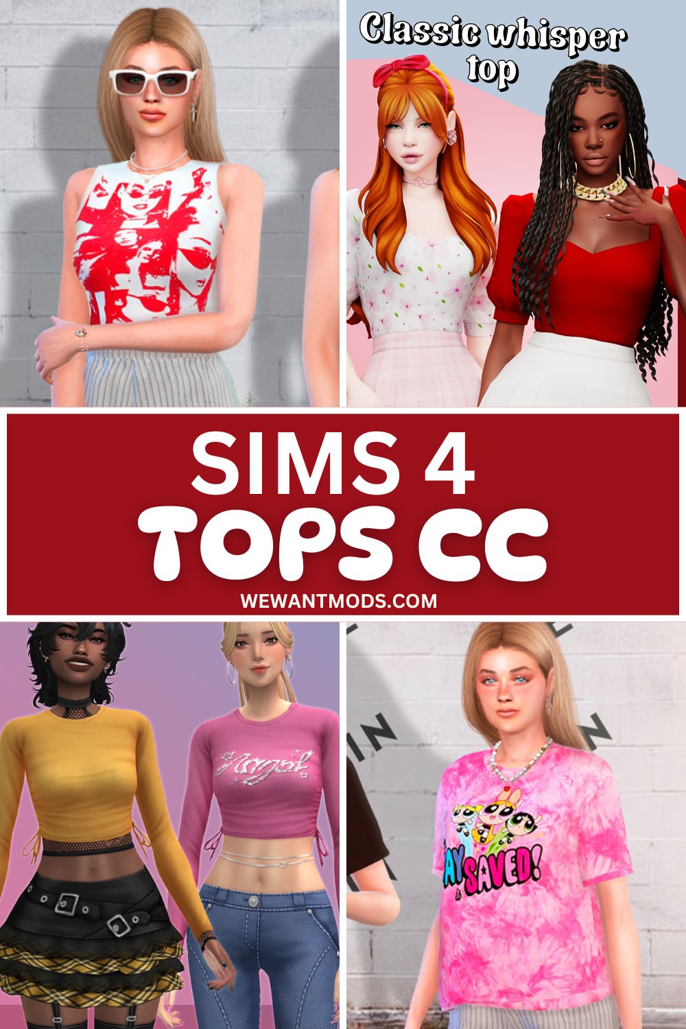 Sims 4 tops cc Pinterest pin