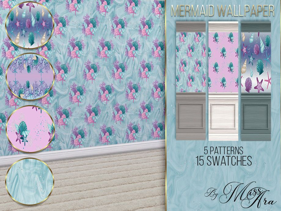 a collage of different mermaid-themed wallpapers