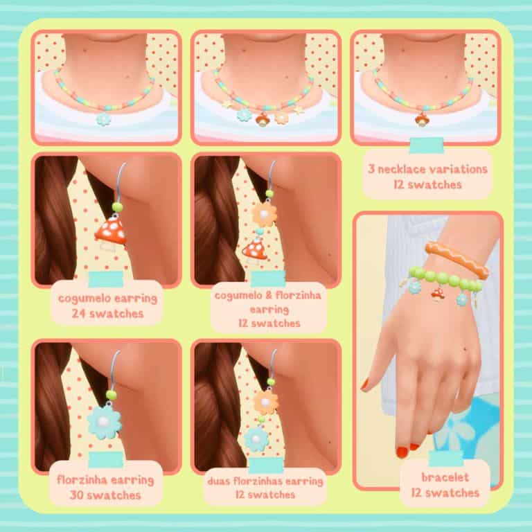 collage of mixed clay accessories pieces
