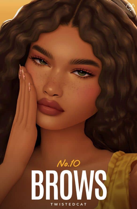 black female sim with combed, defined eyebrows