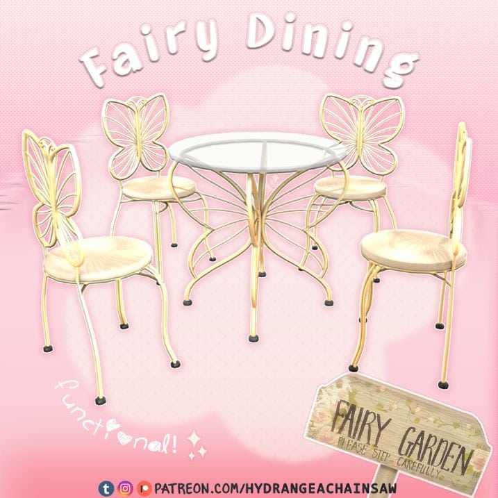 butterfly winged table and chair set