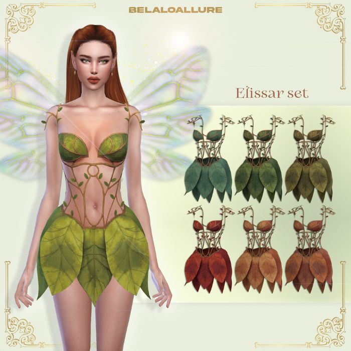 beautiful female sim wearing a fairy dress