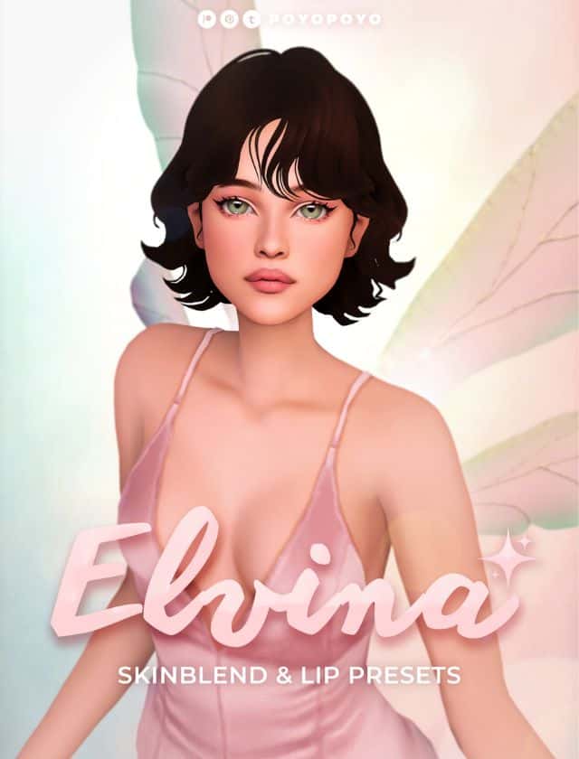 female sim with lush lips and smooth skin