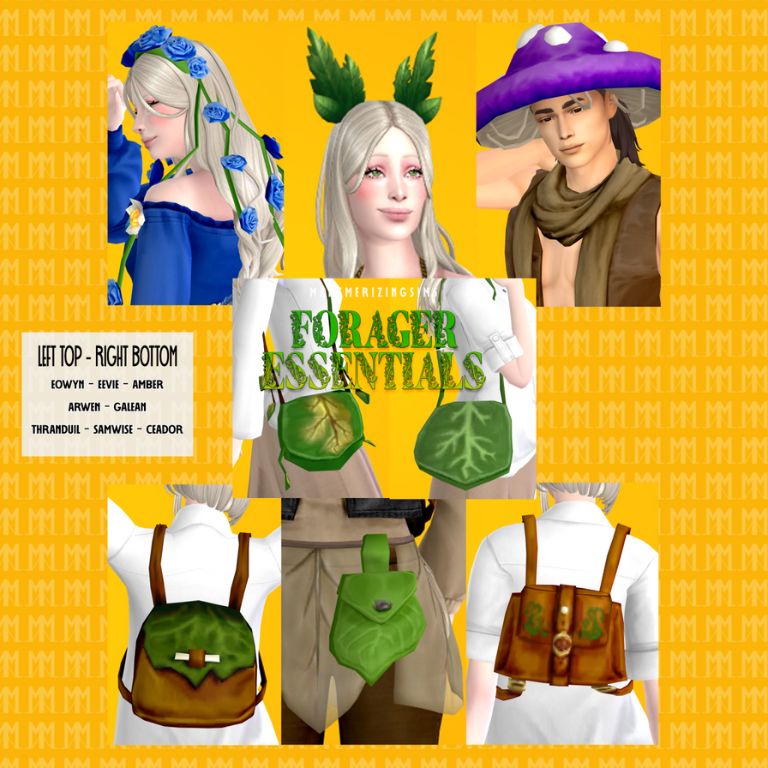 collage of forager essentials bags and backpacks