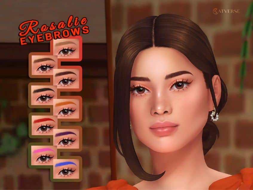 female sim with soft, sculpted brows