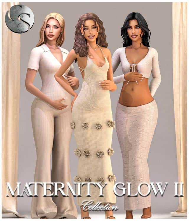 pregnant female sims dressed in summer clothes