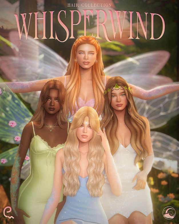 female fairy sims with long hairstyles