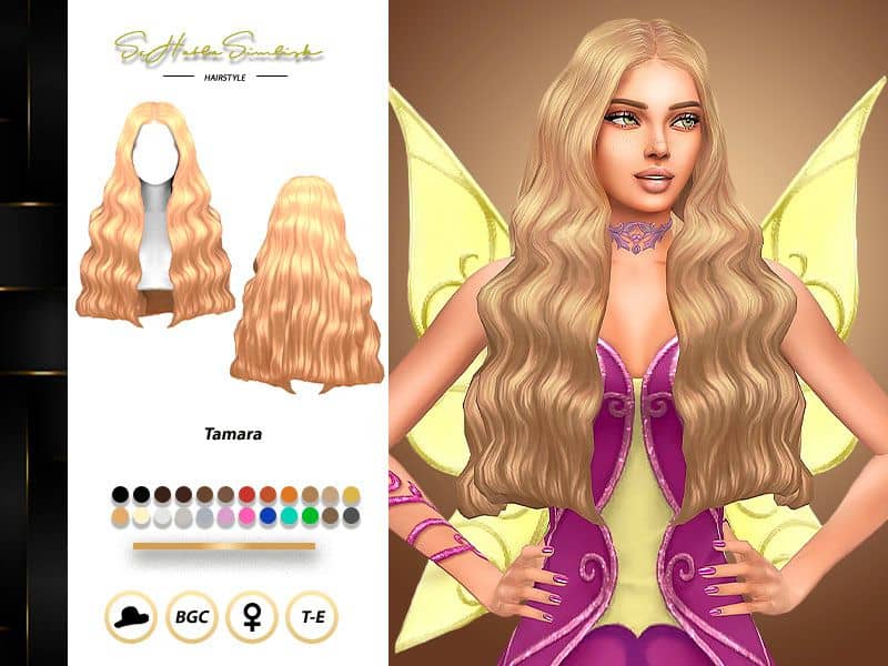 female fairy with long cascading blond hair
