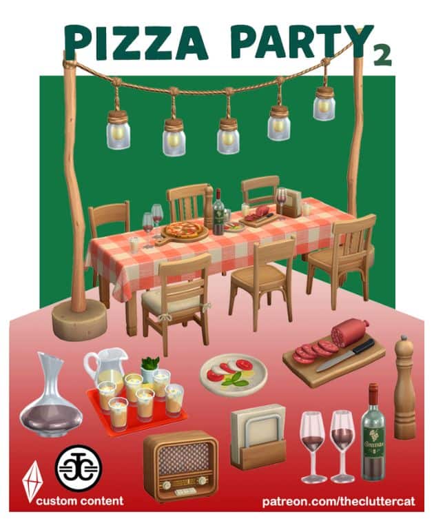 mixed custom content for a pizza party