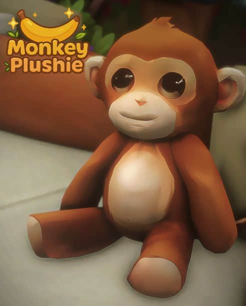 monkey plushie with large eyes