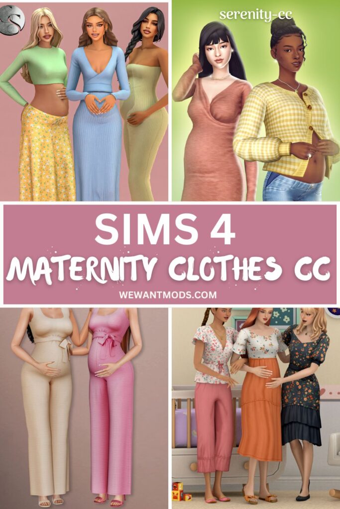 sims 4 maternity clothes cc Pinterest pin