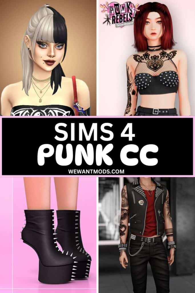 sims 4 punk cc Pinterest pin